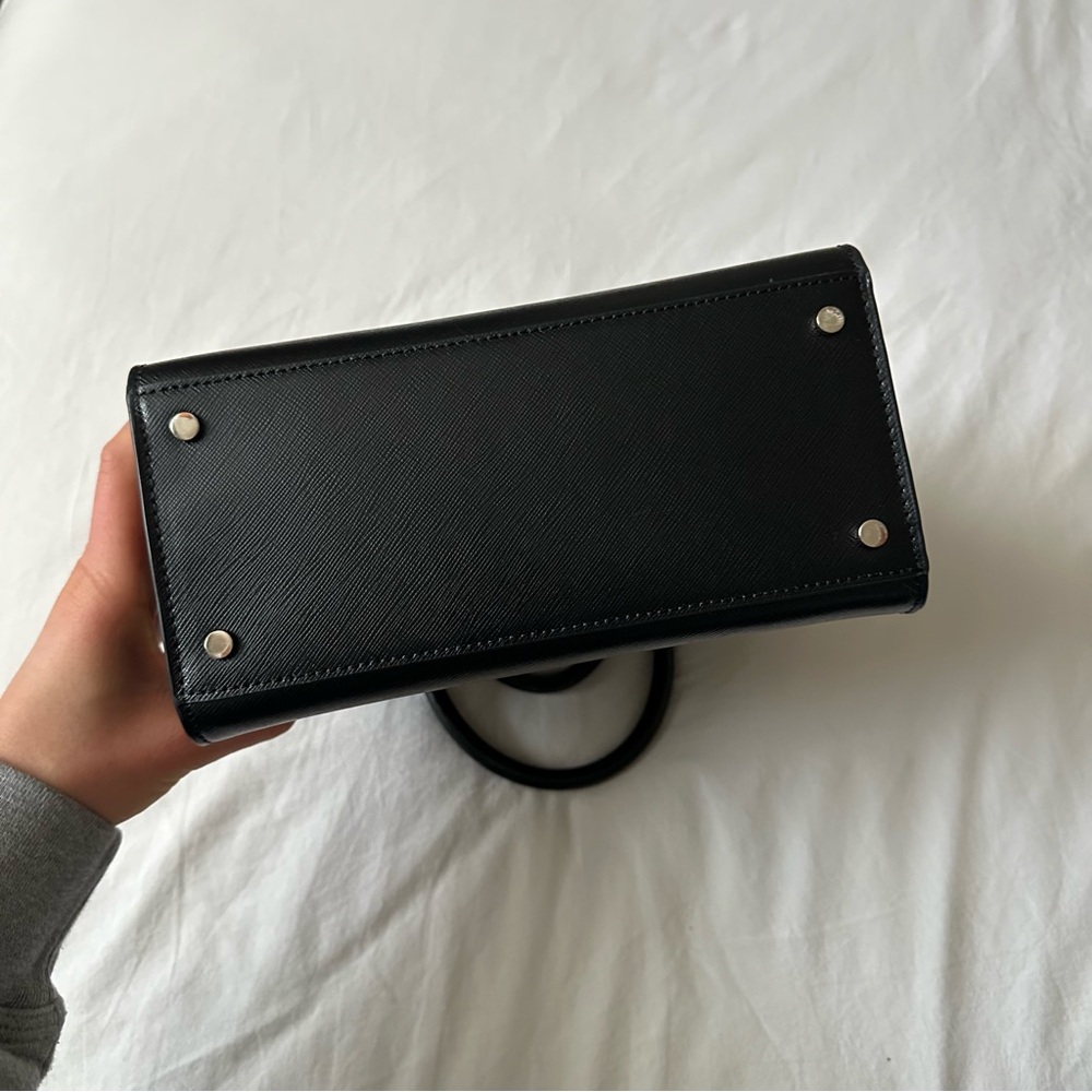 Kate Spade black top handle satchel leather tote - Picture 6 of 11
